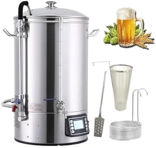 Elektrische Bierbrauanlage, 40L/50L/70L Heimbrauanlage, Heimbrauen mit LCD-Steuerung und Turbokühlung, Braukessel, für die Herstellung von Heimbier (40L) (40L)