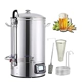 Ampia capacità di produzione: questa pentola for birra e vino vanta un'impressionante capacità di 40 litri, consentendo di saccarificare fino a 11 kg di malto e produrre fino a 32 litri di birra di alta qualità. Scopri la libertà di creare una varietà di birre, comprese quelle leggere, direttamente a casa.