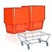 goodsforbusiness GmbH Sammelwagen + 20 Einkaufskörbe orange Korbstapelwagen 22 Liter | Rollwagen für Kunststoffkörbe | Korbwagen stabil | Einkaufskorbwagen