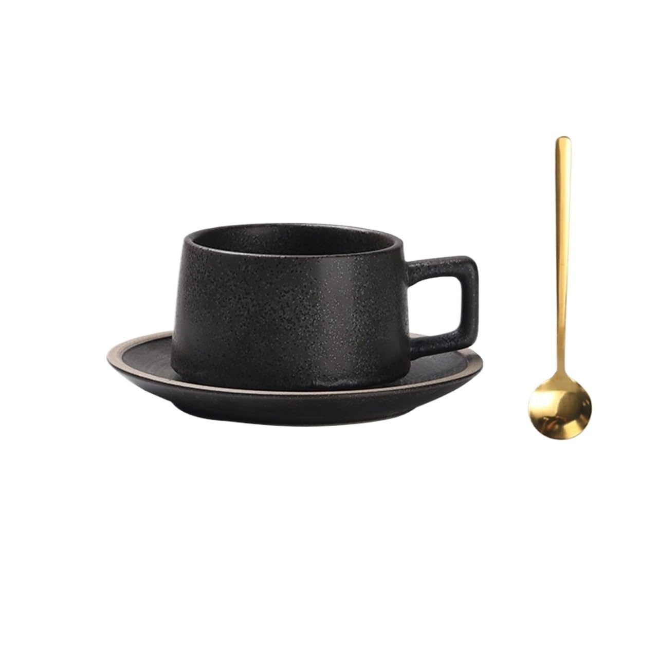 LIBANGRONG-888 Mugs Coffee Milk Tea Oatmeal Cup Home Restaurant Mug with Saucer and Spoon Milk Tea Cup