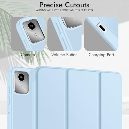 Image of Robustrion Case Cover for Lenovo Idea Tab Cover 11 inch with [Pencil Holder], Trifold Flip Cover Case for Lenovo Idea Tab Cover 11 inch [Auto Sleep Wake Support] - Light Blue