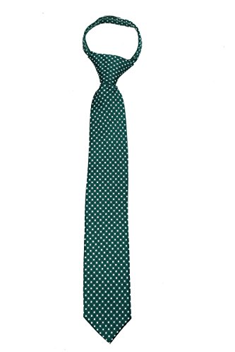 BUYYOURTIES Boy's 14 inch Polka Dot 14 inch Zipper Necktie
