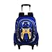 besbomig Sac à Dos à roulettes pour Enfants Étudiants, avec 6 Roues, Cartables Scolaires Imperméable pour Garçons, Adapté pour Les Voyages Scolaires en Plein Air Usage Quotidien, 31 x 17 x 42cm
