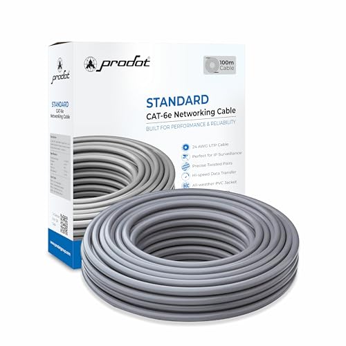 Image of ProDot Cat 6e 100 Meter Ethernet Cable /Lan Cable /Network Cable I High Speed 250MHZ I Weatherproof /UV Resistant I RJ45 Lan Cable I -10 To 60 Weather I Solid Conductor I 4 Pair Without Connector