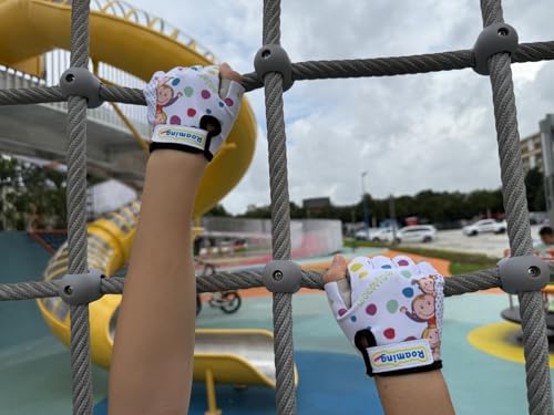 Boyiexin Luvas De Escalada Infantis Com Meio Dedo Para Meninos E Meninas 3 A 10 Anos, Barras Macaco,