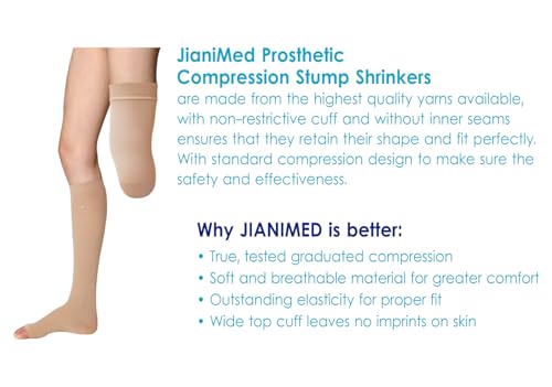 Image of Prosthetic Stump Shrinkers BK & Knee High Compression Stockings Pack- Each 1 PC, Compression Support, 20-30, Daily use, Taiwan Excellence XL