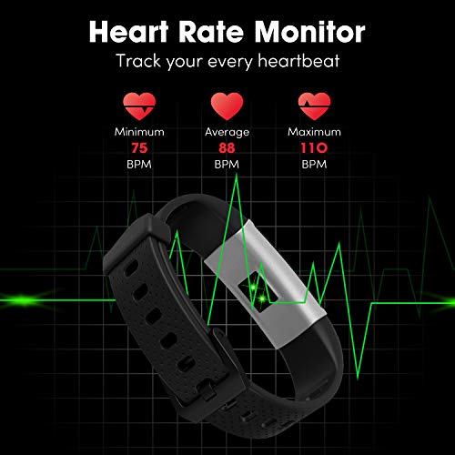 Fitness Watch Activity Tracker with Heart Rate Monitor - Slim Waterproof Smart Watch with Sleep Monitor, Step&Calorie Counter, Pedometer, Call/SNS Remind for Women Men Kids - Thumbnail 2
