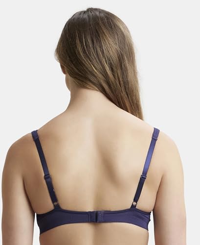 Image of Jockey 1820 Women Wirefree Non Padded Soft Touch Microfiber Elastane Stretch Full Coverage Everyday Bra with Stylised Mesh Panel