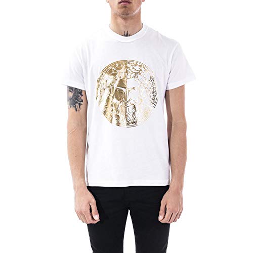 Versace Jeans Couture White 100% Cotton Short Sleeve Knit Medusa T-Shirt-L for Mens