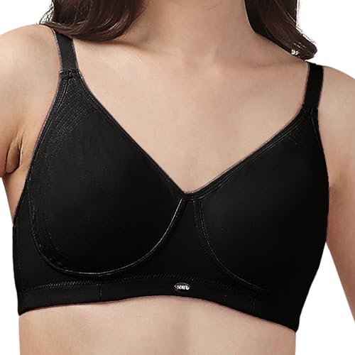Image of SOIE Women's Cotton Spandex Non Padded Non Wired Full Coverage Encircled T-Shirt Bra with Adjustable Straps & U-Back - Everyday Comfort Fit