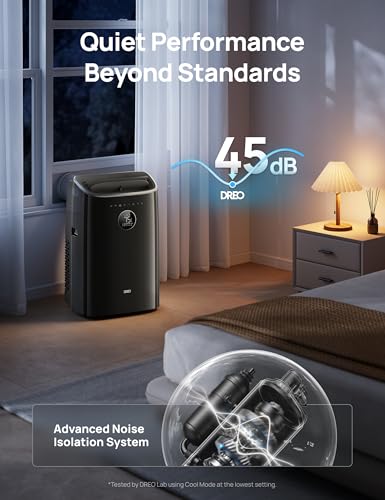 Image of DREO Portable Air Conditioners, 7,200 BTU DOE Smart AC Unit for Bedroom with Drainage-free Cooling, Fan & Dehumidifier, APP /Voice /Remote Control, 45db Quiet Standing AC units for Room Indoors
