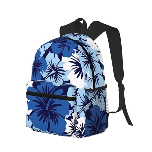 BREAUX Blue Hibiscus Print Lightweight And Comfortable Duffel Bag, Casual Daypack, Multipurpose Backpack2