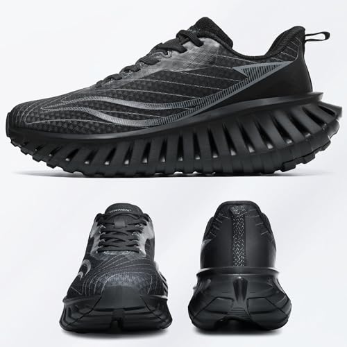 Men's Walking Running Shoes Lightweight Hollow Outsole for Shock Absorption High Rebounce Soft Insole Breathable Mesh Upper Non-Slip Sneakers for Jogging Gym Walking Athletic Workout3