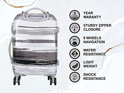 Image of Coolife Swisslite (Size-24 Inch) Hardsided Printed Polycarbonate Luggage Trolley Bag (Colour: Grey)
