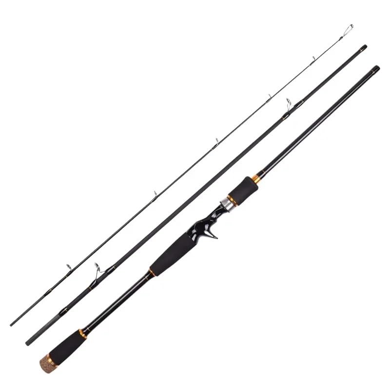 CañAs De Pescar Caña de pescar for lubina, señuelo de 10 a 25 g, línea de 12 a 25 lb, 3 secciones, portátil, de carbono, for pesca de perca, carpa, spinning y fundición CañA De Pescar(Casting Rod,2.1