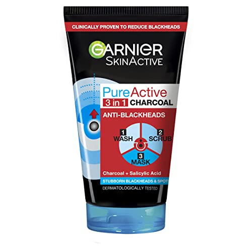 Garnier Skin Active Pure Active Intensive 3in1 Charcoal Anti-Blackhead, 150ml
