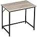 VASAGLE Bureau, Table, Poste de Travail, 80 x 50 x 75 cm, pour Bureau, Salon, Chambre, Assemblage Simple, Métal, Style Industriel, Grège et Noir LWD038B02