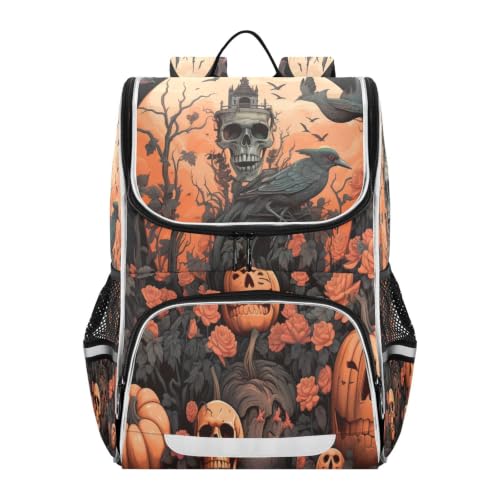 Sac à dos citrouille Halloween scolaire grande capacité pour la rentrée des classes