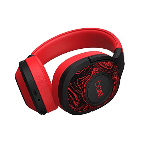Image of Boat Rockerz 558 Bluetooth Wireless Over Ear Headphones with Mic Upto 20 Hours Playback, 50MM Drivers, Soft Padded Ear Cushions and Physical Noise Isolation (Red)