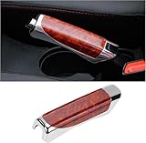FieryFrost Carbon Fibre Car Handbrake Cover | Anti Slip Car Handbrake Protector Grip | Interior Car Accessory | Parking Brake Cap with Grip | Universal Fit for Hondaa Amazee (Wood)