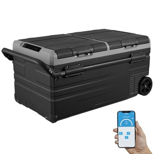 VEVOR Frigorifero per Auto, Congelatore Portatile Doppia Zona 95 L, 12 Volt, Gamma -20~20 ℃,...