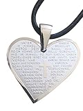 gebet vater unser in englischer sprache FORMAT: Herz 3 x 3 cm / durch die Schmuck-Öse lassen sich auch Kettenglieder führen falls das Lederband mal getauscht wird