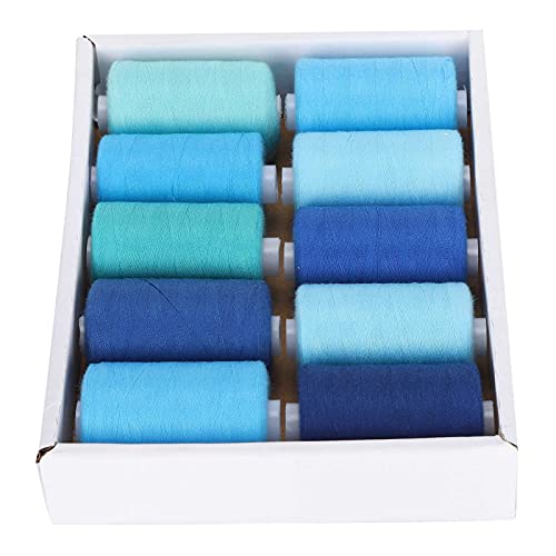 Hilos de costura en rollos AYNEFY 10 colores azul con caja miniatura 1