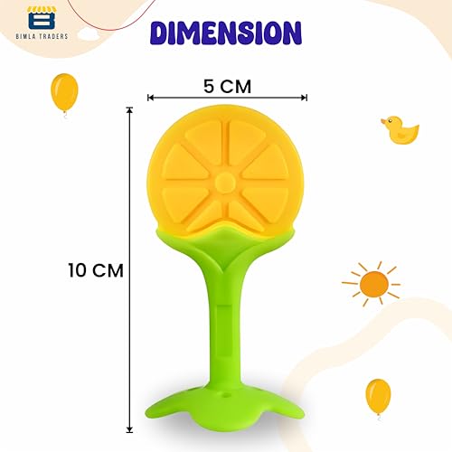 Image of Baby Tree and Fruits Shape Teether Teething | Natural Organic Freezer Safe for Newborn Infant, Babies | Silicone BPA Free | Gum Pain Relief 3D Soother Set (Pack of 1, Orange)