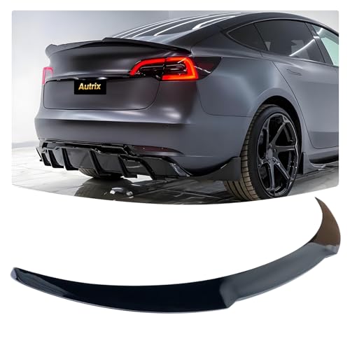 Autrix Rear Spoiler for 2017-2026 Tesla Model 3 Including Highland Trunk Spoiler Wing Sport Style Accessories Glossy Black Finish