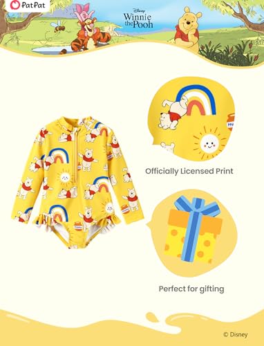 Image of Disney Frozen Stitch Princess Minnie Mouse Girls Swimsuit Long Sleeve Rashguard UPF 50 One Piece Bathing Suit Size 3M-13Y