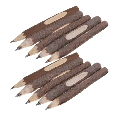 Lápices de madera con textura de corteza natural, 10 unidades