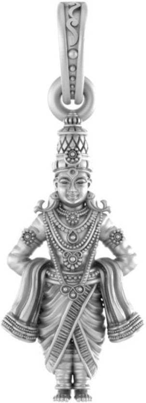 Pendentif argent sterling Dieu Vitthal bijoux argent 925 homme femme taille S