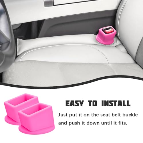 image for Sandfren Car Seat Belt Buckle Holder, 2PCS Silicone Seatbelt Buckle Bo