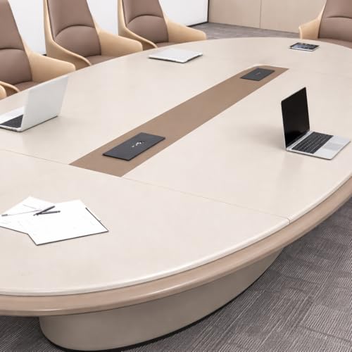 Image of Executive Conference Meeting Table for Office, Boardroom, Corporate Workspace, Team Discussions, Professional Office Furniture (MCT-086 MDFL L8W4)