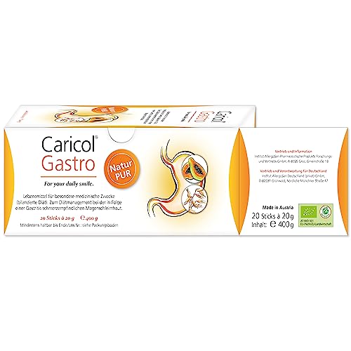 Caricol Gastro | 100% iges Naturprodukt | Unterstützung für die Magenschleimhaut | Mit der Kraft von Papaya & Biotin | Mit Papain | 20 Sticks à 20g | 200g