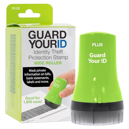 Image of Guard Your ID Wide Advanced Roller 2.0 Identity Theft Prevention Security Stamp Green