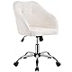 Yaheetech Homeoffice Stuhl, Schminkstuhl, höhenverstellbar Drehstuhl, SamtStuhl Schreibtischstuhl für Arbeitszimmer, Schlafzimmer, Atmungsaktiv Rollstuhl bis 136 KG belastbar Elfenbein