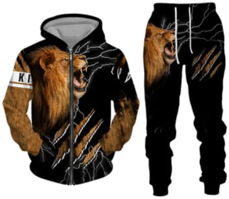 Heren leeuw trainingspakken S-6XL Joggingpakken met volledige