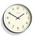 JONES CLOCKSÂ® Studio Round Wall Clock - Round Clock - Modern Clock - Designer Clock - Kitchen Clock - Living Room Clock - Office Clock - Easy to Read Dial - Contemporary Design (Clear Blue)
