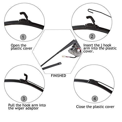 Image of Electric Windshield Wiper Assembly Kit, KIMISS Electric UTV windshield Wiper Kit Motor Blade Arm Water Spout Pot Hose for UTV ATV
