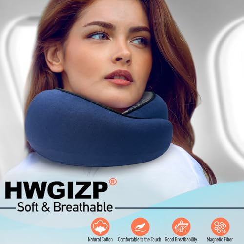 Image of Travel Pillow | High-Density Memory Foam Pillow with 360 Surround Support. Ergonomically Designed. Ideal for Airplane Travel and Home Use.
