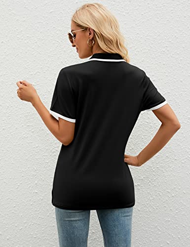 Luyaa Golf Shirts For Women Upf 50+ Sun Protection Mesh Moisture Wicking Sport Polo T-Shirts V-Black #TOP5