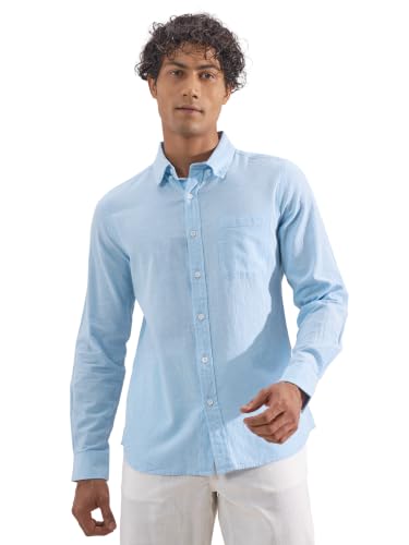 Image of Highlander Men Men's Relaxed Fit Casual Shirt | Cotton Linen | Relaxed fit | Full Sleeves|Premium Shirt for Man