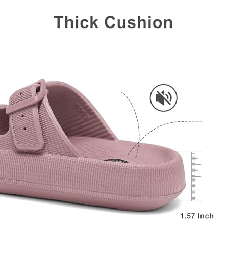 Image of Haifago Pillow Sandals for Women Recovery Cloud Slides Double Buckle Adjustable Slide, EVA Slide Comfort Cushioned Thick Sole