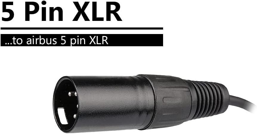 Aviation Headset GA Dual Plugs to Airbus 5 Pin XLR Headset Adapter