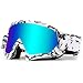 BATFOX Motorcycle Goggles Dirt Bike ATV Motocross Safety ATV Tactical Riding Motorbike Glasses Goggles for Men Women Youth Fit Over Glasses UV400 Protection Shatterproof (Black&white)