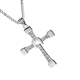 Dominic Toretto Celebrity Vin Diesel Item Crystal Jesus Men Cross Pendant Necklace Gift Jewelry