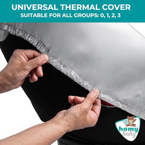 Miniatura 4 de Homybaby Funda Antitérmica Silla Coche Bebe Universal Y Ajustable Para Grupos 0 1 2 3 - Anti Uv Protector Silla Coche - Cubre Sillita Infantil Silver, X2