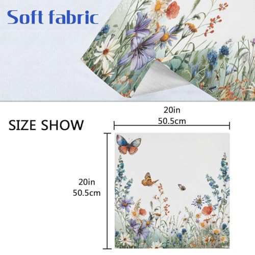 Servilletas de Tela Butterfly con Flores y Mariposas Set x6 miniatura 6