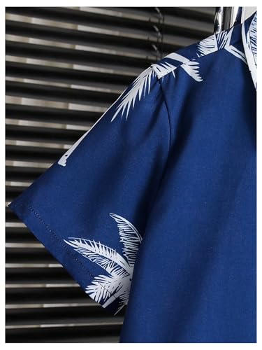 Image of Verdusa Boy's 2 Piece Outfits Summer Hawaiian Vacation Beach Button Down Shirt and Shorts Going Out Sets
